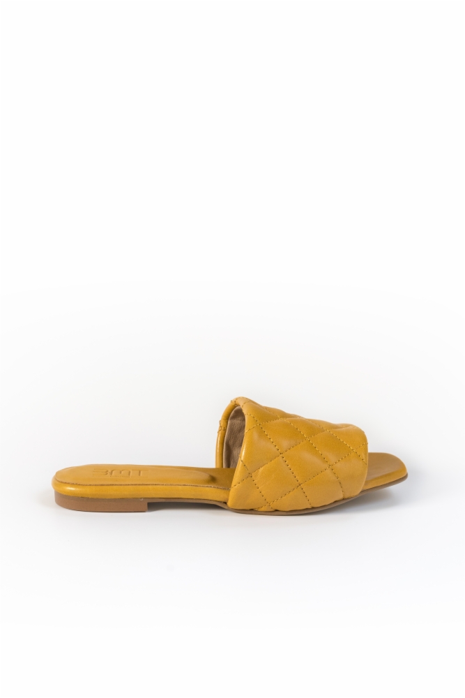 Sandalia mule piel acolchada rombos -AMELIE