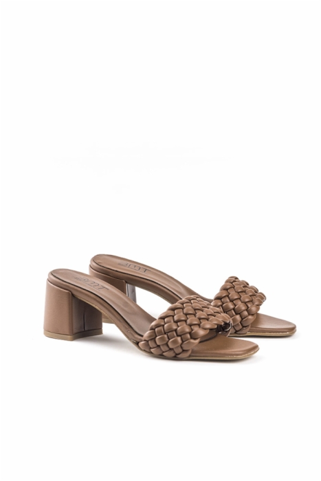 Sandalia mule trenza cuero GAIA